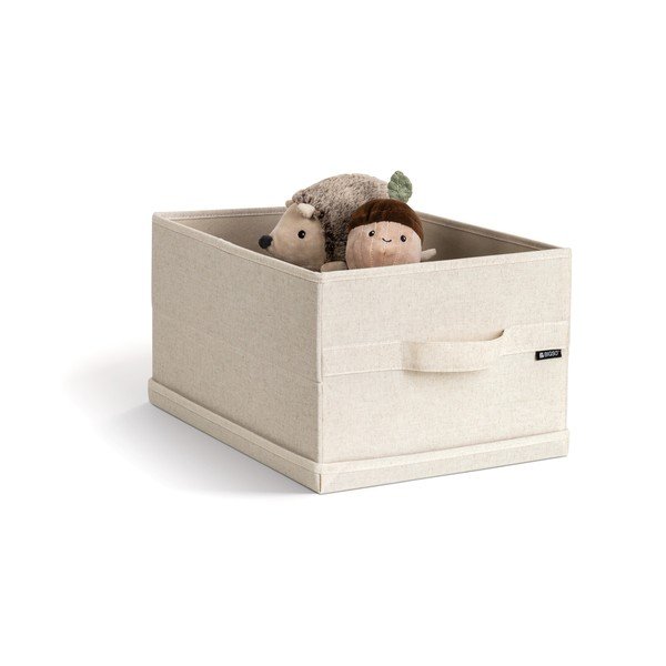 Bež tekstilna škatla za shranjevanje s pokrovom 31x41x22 cm Soft Storage Medium – Bigso-image-4