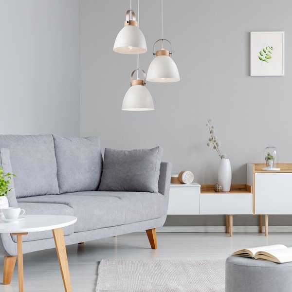 Bela viseča svetilka s kovinskim senčilom ø 37 cm Danielle – LAMKUR-image-1