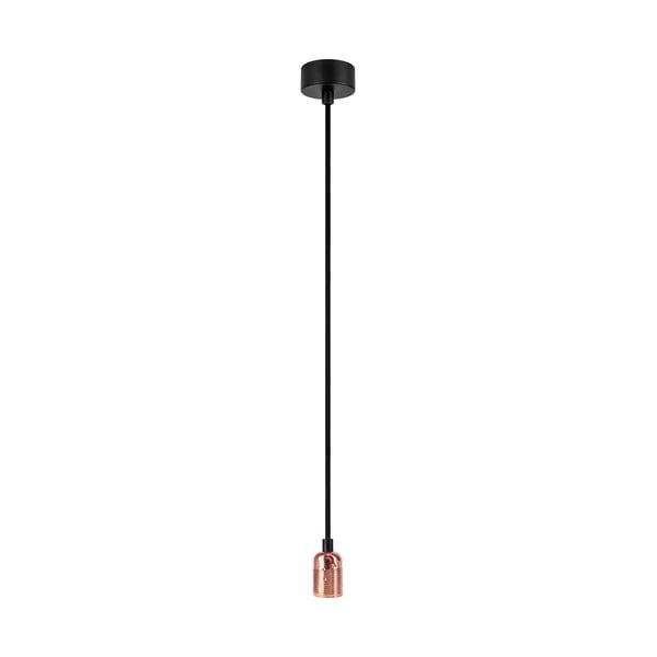 Črna viseča svetilka brez senčila z bakreno vtičnico Sotto Luce Uno