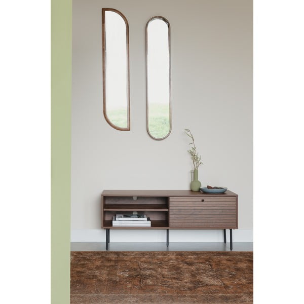 Rjava TV omarica v orehovem dekorju 120x50x40 cm Stripes – White Label-image-1