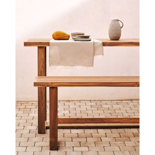 Vrtna klop iz masivnega lesa v naravni barvi Canadell – Kave Home-image-1