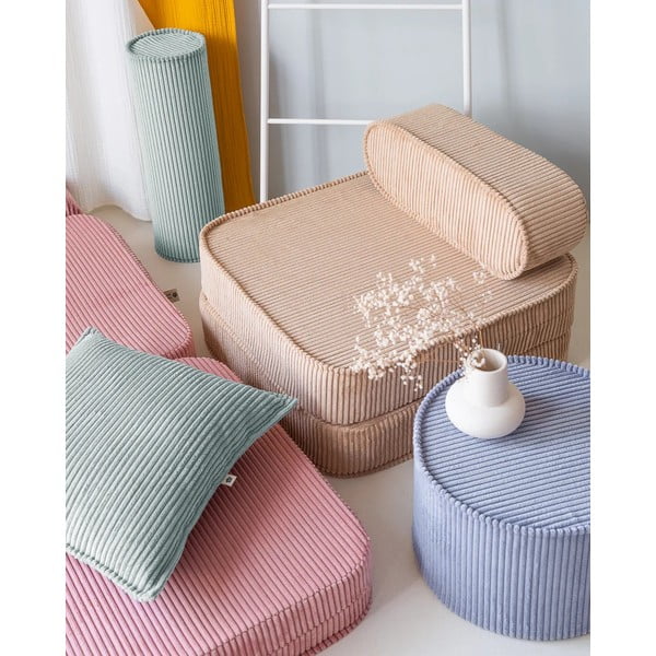 Mentolno zelena otroška blazina rebrasti žamet Block – Wigiwama-image-2