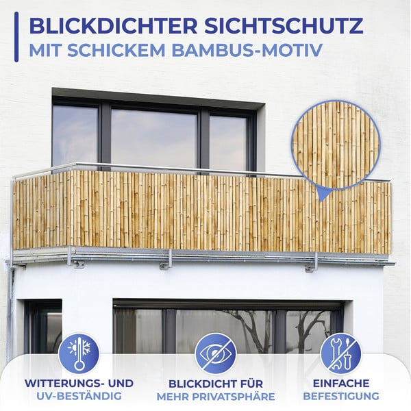 Svetlo rjav plastičen balkonski zastor 500x85 cm – Maximex-image-4