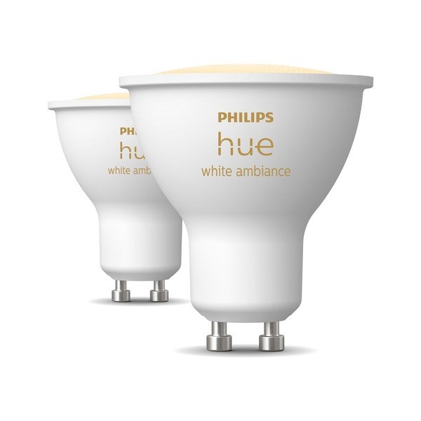 LED žarnice v kompletu 2 ks z žarnico GU10, 4 W White ambiance – Philips Hue