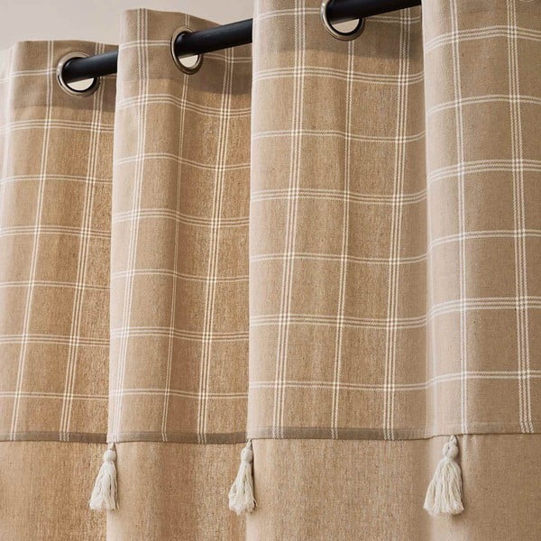 Rjava zavesa iz mešanice bombaža 140x240 cm Everest – douceur d'intérieur-image-2