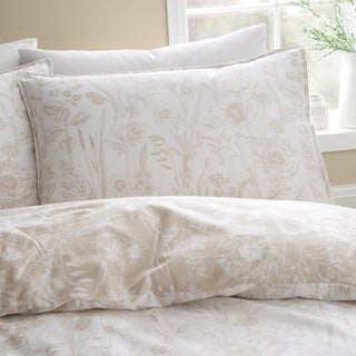 Bež enojna flanelna posteljnina 135x200 cm Floral Toile – Bianca