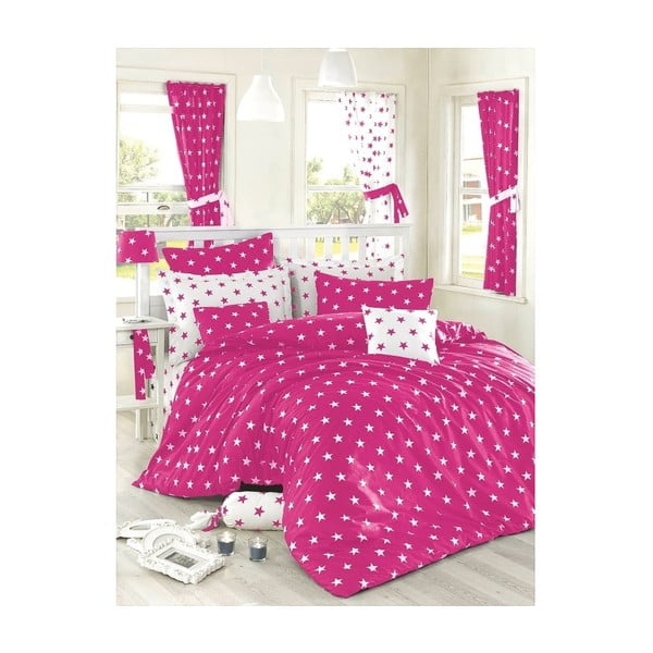 Roza posteljno perilo za eno osebo Črna noč, 160 x 220 cm
