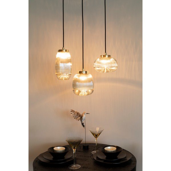 Viseča svetilka v zlati barvi s steklenim senčnikom ø 12 cm Robin - White Label-image-1