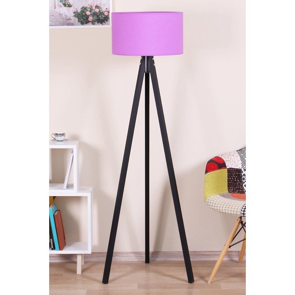 Črno-vijolična talna svetilka - Magenta Home