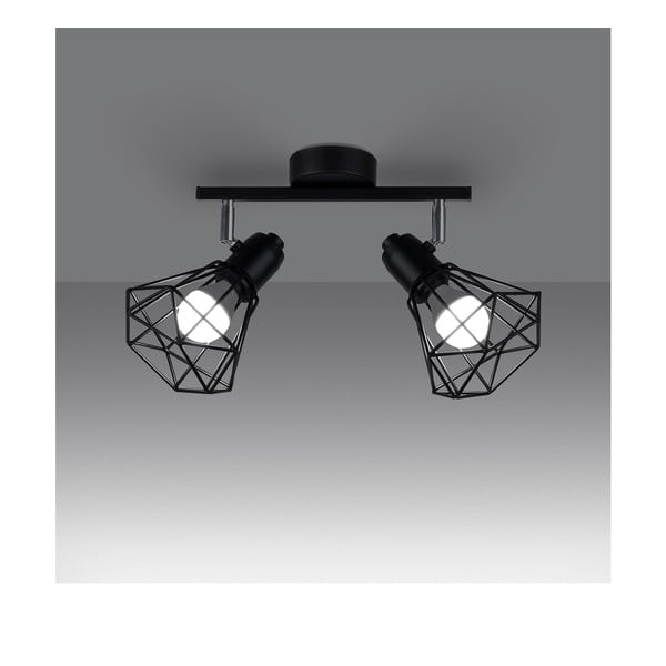 Črna stropna svetilka ø 10 cm Varpu – Sollux-image-1