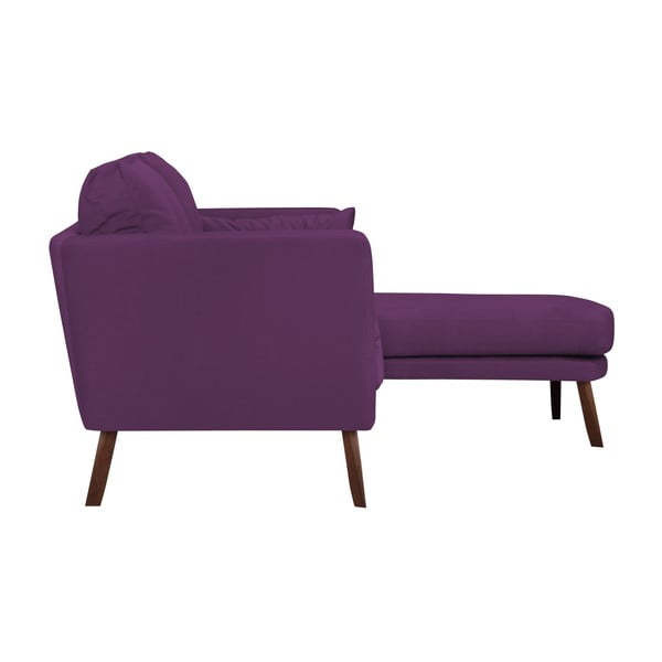 Mazzini Sofas Elena temno vijolična trisedežna zofa z ležalnikom na desnem kotu-image-3