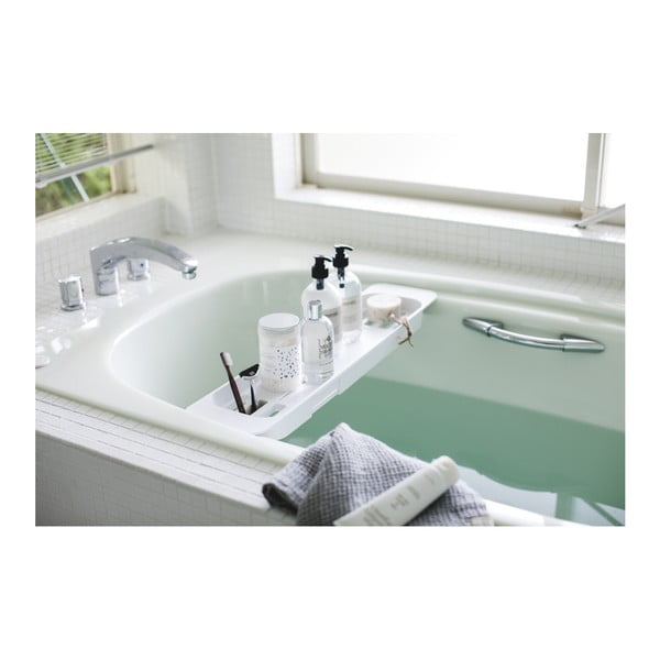 Bela nastavljiva polica za kopalno kad YAMAZAKI Tower-image-3