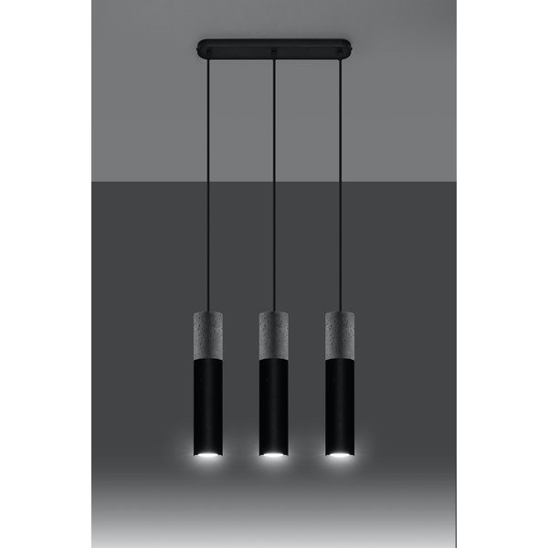 Črno-siva viseča svetilka Sollux Edo, dolžina 40 cm-image-1