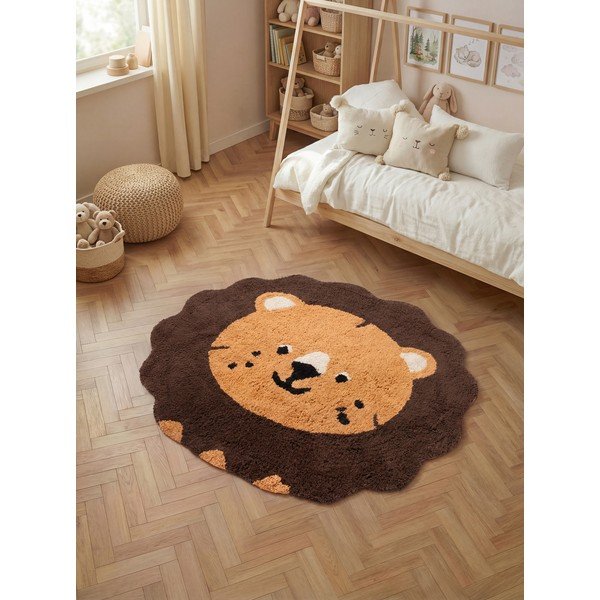 Oranžna/rjava pralna/ročno tkana bombažna otroška preproga 112x120 cm Snuggle Lea – Hanse Home-image-1