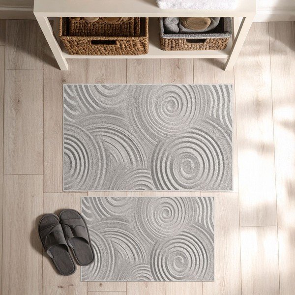 Svetlo sive kopalniške preproge v kompletu 2 ks 60x100 cm – Foutastic-image-2