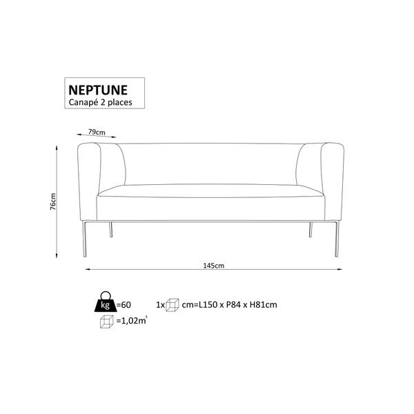 Črna dvosedežna zofa Windsor & Co. Zofe Neptun-image-4
