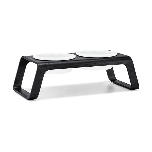 Komplet posod s podstavkom za pse Desco Ash Black Stained M – MiaCara