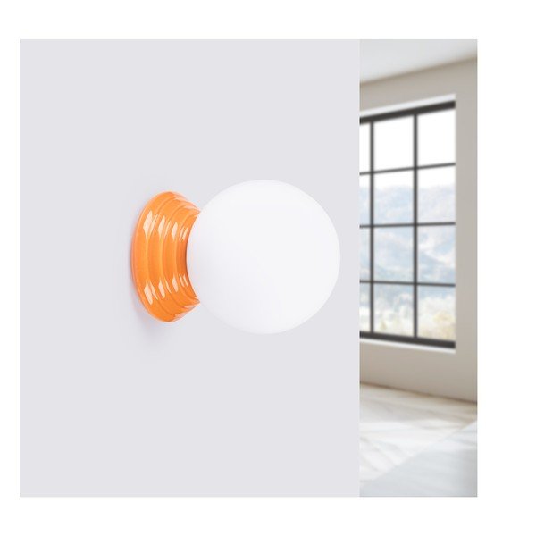 Oranžna keramična stenska svetilka ø 12 cm Farsa – Sollux-image-4