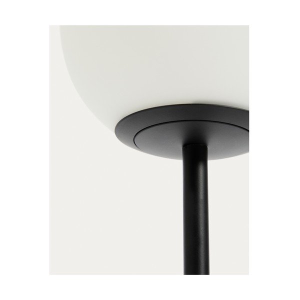 Bela/črna namizna svetilka s steklenim senčilom (višina 35 cm) Brisia – Kave Home-image-3
