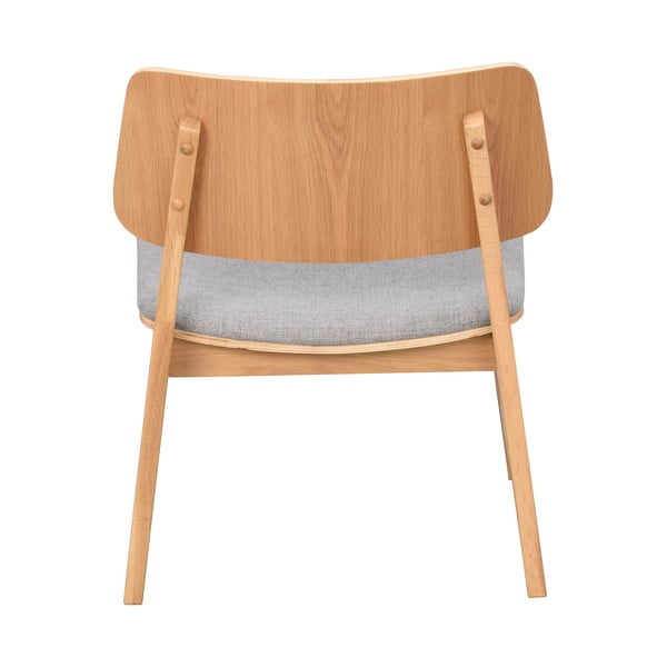 Fotelj iz hrastovega lesa s svetlo sivim sedežem Rowico Nagano-image-4