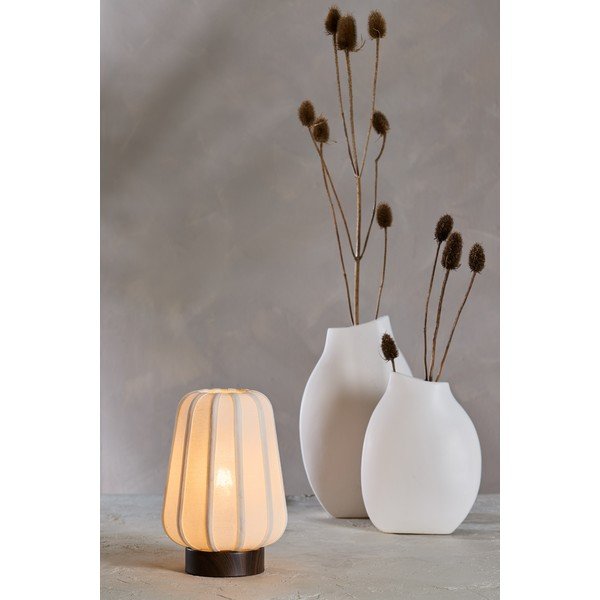 Bela kovinska namizna svetilka s tekstilnim senčilom (višina 29 cm) Bibia – Light & Living-image-1