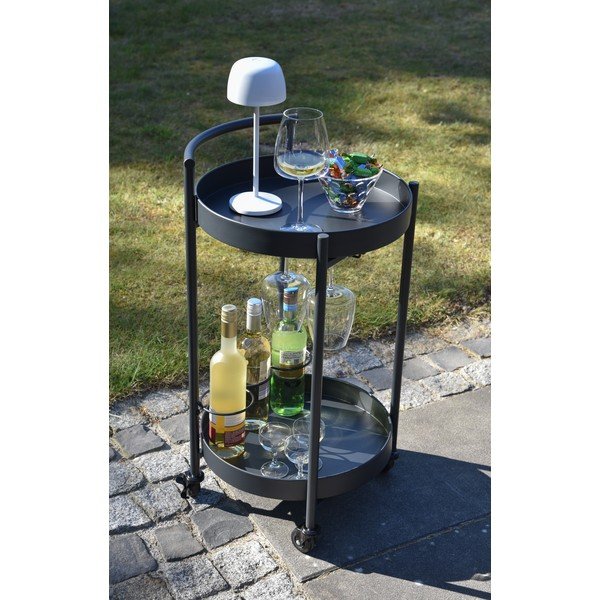 Kovinska okrogla vrtna miza za serviranje ø 40 cm Calla – Garden Pleasure-image-1