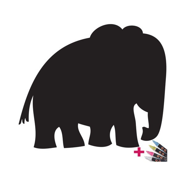 Komplet 4 markerjev Ambiance Elephant in nalepk za označevanje-image-2