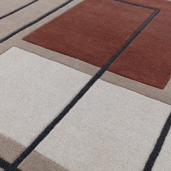 Opečnato oranžna/bež volnena preproga 120x170 cm Reef – Asiatic Carpets-image-1