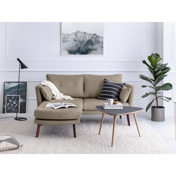 Mazzini Sofas Elena temno bež trisedežni kavč z levim kotnim ležiščem-image-1