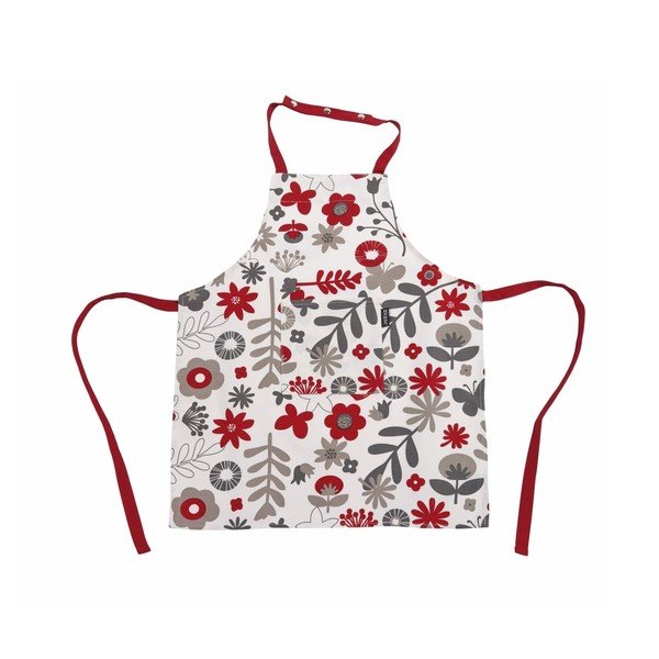 Rdeče-beli otroški predpasnik ZicZac Floral