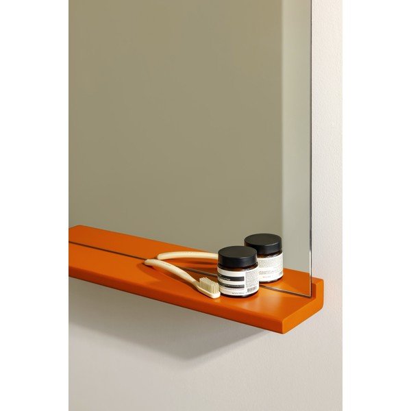 Stensko ogledalo s polico z lesenim okvirjem 50x75 cm Lun – noo.ma-image-2