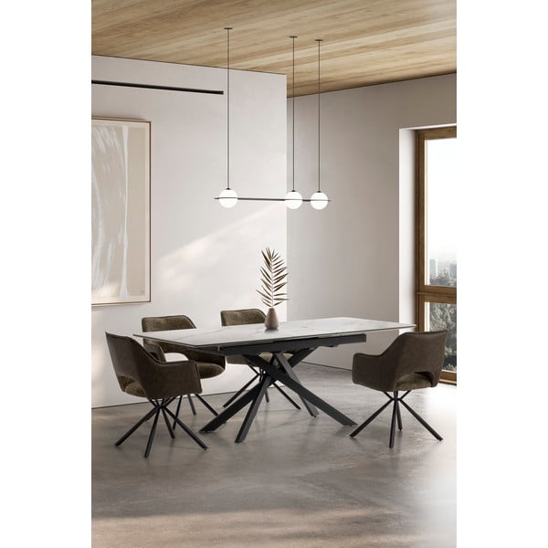 Zeleni oblazinjeni jedilni stoli v kompletu z nasloni za roke 2 ks Mariel – Marckeric-image-1