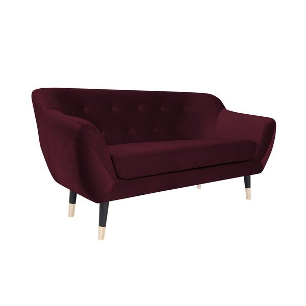 Vino rdeča zofa s črnimi nogami Mazzini Sofas Amelie, 158 cm-image-2