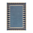 Modra ročno tkana volnena preproga 160x230 cm Kai Wool Border – Flair Rugs