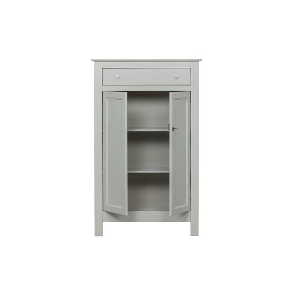 Svetlo siva visoka komoda iz masivnega bora z možnostjo zaklepanja 93x150 cm Eva – WOOOD-image-3