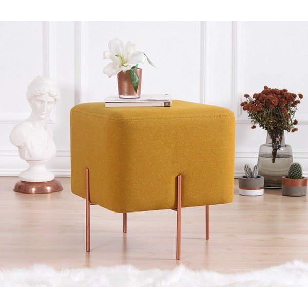 Gorčično rumen tabure Copper – Artie-image-1