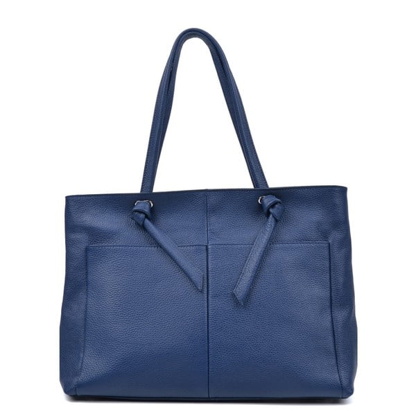 Modra usnjena torbica Anna Luchini Layo