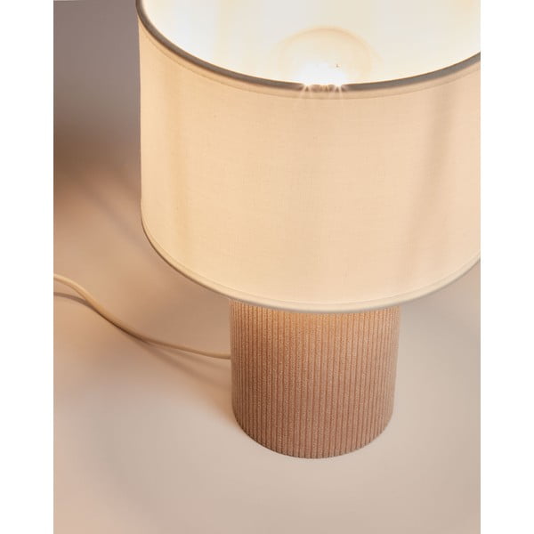 Bela/bež namizna svetilka s tekstilnim senčilom (višina 29 cm) Bianella – Kave Home-image-3