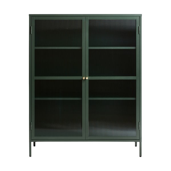 Zelena kovinska vitrina Unique Furniture Bronco, višina 140 cm