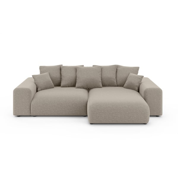 Bež raztegljiva kotna sedežna garnitura s prostorom za shranjevanje (s kotom po izbiri) Luma – Ropez
