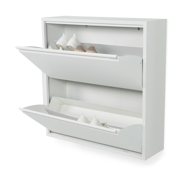 Bela kovinska preklopna omarica za čevlje 75x77,5x22,5 cm Billy – Spinder Design-image-2