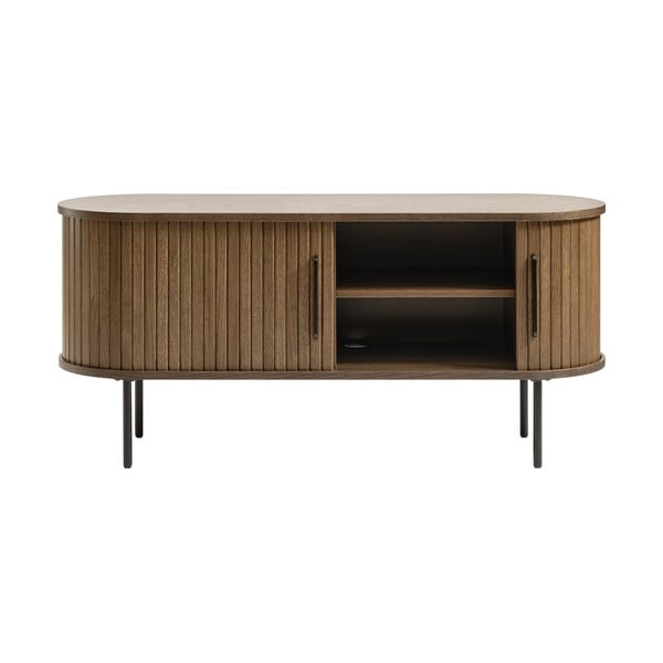 Rjava TV omarica v hrastovem dekorju 120x56 cm Nola – Unique Furniture-image-4