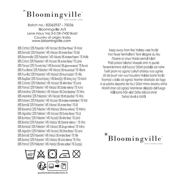 Modro-bež odeja iz recikliranega bombaža 130x160 cm Ethan – Bloomingville-image-3