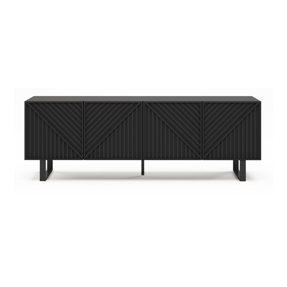 Črna TV omarica 161x55x35 cm Peta