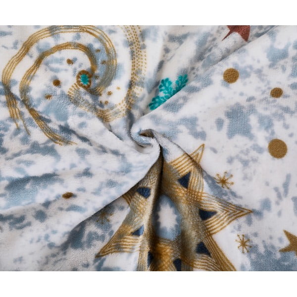 Bela/modra enojna posteljnina iz mikropliša 140x200 cm Estrellas – My House-image-1