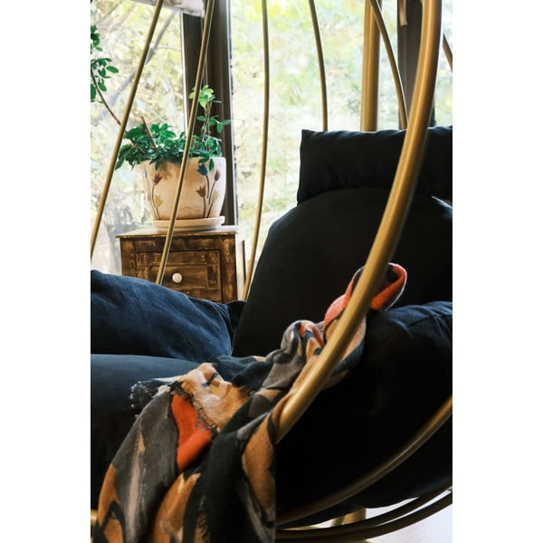 Zlato-črn viseči vrtni fotelj Damla – Floriane Garden-image-1