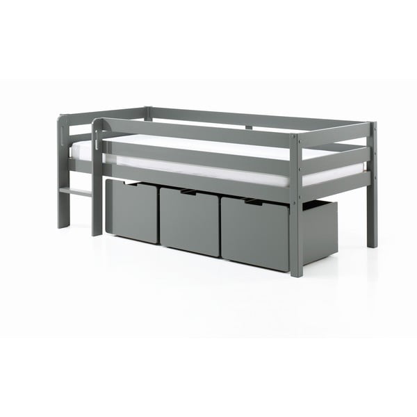 Sivi otroški predali za pod posteljo 3 ks Pino – Vipack-image-2