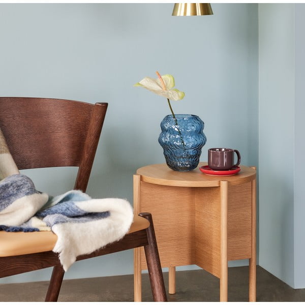 Svetlo modra steklena ročno izdelana vaza (višina 18 cm) Aurora – Hübsch-image-1