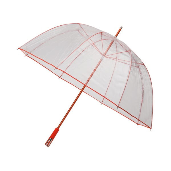 Prozoren dežnik za golf z rdečimi detajli Ambiance Birdcage Ribs, ⌀ 111 cm