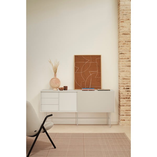 Bež/kremno bela nizka komoda z drsnimi vrati 180x91 cm Nube – Teulat-image-1
